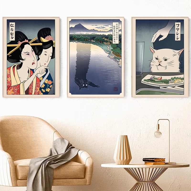 Japanese Women Lifestyle - Stile giapponese Ukiyoe Poster Stampa Donna