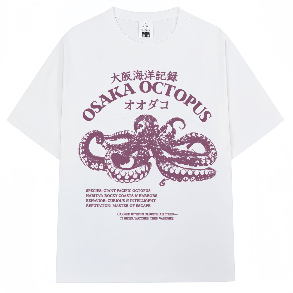 Japanese Women Lifestyle - T-shirt Stile Giapponese Polpo di Osaka